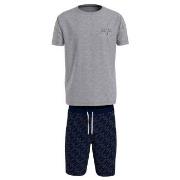 Tommy Hilfiger SS Woven Drawstring PJ Set Marine/Grå bomull Medium Her...