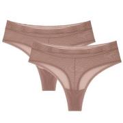 Triumph Truser 2P Tempting Sheer Highwaist String Beige polyester Larg...