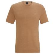 BOSS Rib T Shirt Brun bomull X-Large Herre