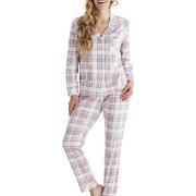 Damella Checked Cotton Pyjamas Rosa Mønster bomull X-Large Dame