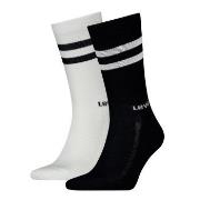 Levis Strømper 2P Regular Cut Stripe Socks Svart/Hvit Str 35/38