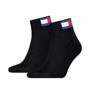 Tommy Men Uni Flag Quarter Sock Strømper 2P Svart Str 39/42 Herre