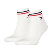 Tommy Men Uni TJ Iconic Quarter Socks Strømper 2P Hvit Str 35/38 Herre