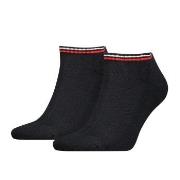 Tommy Men Uni TJ Iconic Sneaker Sock Strømper 2P Svart bomull Str 39/4...