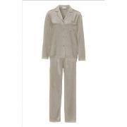 Damella Woven Silk Plain Pyjamas Set Nougat silke Small Dame