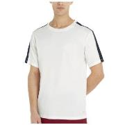 Tommy Hilfiger Established Stripe Sleeve T Shirt Hvit/Marine bomull La...