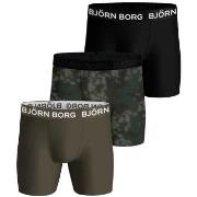 Björn Borg 3P Performance Boxer 1729 Grønn Mønster polyester Medium He...