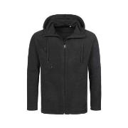 Stedman Hooded Fleece Jacket For Men Svart polyester Large Herre