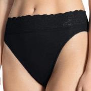 Calida Truser 2P Lycraspitze Panty Svart bomull Large Dame