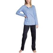 Calida Night Lovers Buttoned Pyjama Blå bomull X-Large Dame