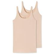 Schiesser 2P 95-5 Organic Tank Top Beige bomull 42 Dame