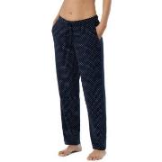 Schiesser Mix and Relax Jersey Long Lounge Pants Blå Mønster bomull 40...