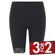 Decoy Mid-length Capri Leggings With Lace Svart økologisk bomull XX-La...