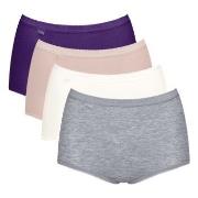 Sloggi Truser 4P Basic Plus Maxi Panty Rosa/Lilla bomull 46 Dame