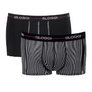 Sloggi 2P For Men Start Hip Svart m Rand bomull Medium Herre