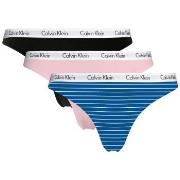 Calvin Klein Truser 6P Carousel Thongs Rosa/Blå bomull X-Large Dame