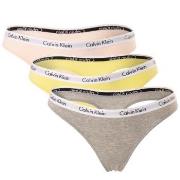 Calvin Klein Truser 6P Carousel Thongs Rosa/Gul bomull Large Dame