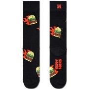 Happy socks Strømper 3P Flaming Burger Sock Svart Mønster bomull Str 4...