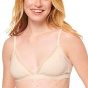 Sloggi BH GO Ribbed Lace Bralette Krem bomull Small Dame