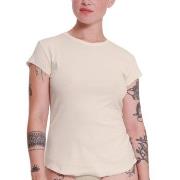 Sloggi GO Ribbed T Shirt Krem bomull Small Dame