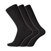 Dovre Strømper 3P No Elastic Twin Socks Svart bomull Str 40/45 Herre