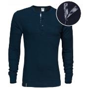 Dovre Organic Cotton Grand Dad Rib Shirt Marine økologisk bomull X-Lar...