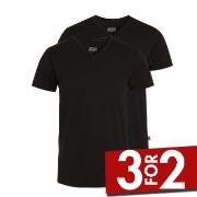 Jockey 2P V-Neck T-Shirt Svart bomull X-Large Herre