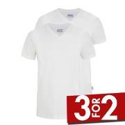 Jockey 2P V-Neck T-Shirt Hvit bomull X-Large Herre