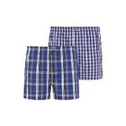 Jockey 2P Woven Boxer Shorts 3XL-6XL Marine Rutete bomull 5XL Herre