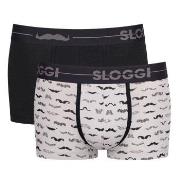 Sloggi 4P Men GO Movember Hipster Svart/Hvit bomull Medium Herre