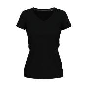 Stedman Claire V-neck Svart ringspunnet bomull XX-Large Dame