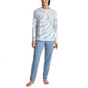 Calida Cotton Stripes Long Pyjama Lysblå Stripet bomull Small Dame