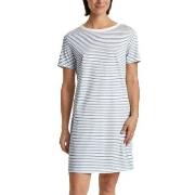 Calida Cotton Stripes Shortsleeve Nightdress Lysblå Stripet bomull X-L...