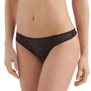 DKNY Truser Modern Lace Trim Thong Svart nylon Small Dame