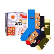 Happy socks Strømper 4P Breakfast Gift Set Blå Mønster bomull Str 36/4...