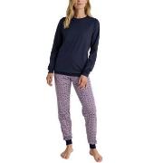 Calida Lovely Nights Pyjama With Cuff Marine/Rød bomull X-Large Dame