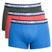 Gant 3P Basic Cotton Trunks Blå/Rød bomull Small Herre