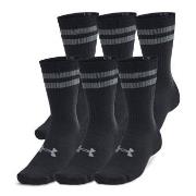 Under Armour Strømper 6P Essential Crew Socks Svart stripet polyester ...