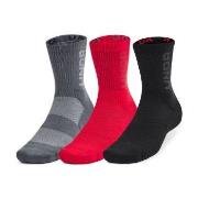 Under Armour Strømper 3P Mid Crew Maker Socks Svart/Rød Medium