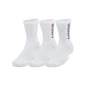 Under Armour Strømper 3P Mid Crew Maker Socks Hvit/Hvit X-Large