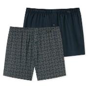 Schiesser 2P Boxershorts multipack Blå/Grå bomull XX-Large Herre