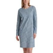 Calida Nights Long Arm Sleepshirt Lysblå m Mønst bomull Small Dame