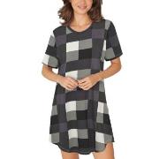 Lady Avenue Bamboo Bigshirt Grårutet Large Dame