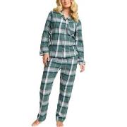 Damella Cotton Flannel Pyjamas Grønn Mønster bomull Large Dame