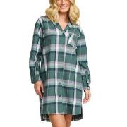 Damella Flannel Nightshirt Grønn Mønster bomull Medium Dame