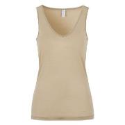 Damella Silk Tank Top Beige silke Large Dame