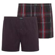 Jockey 2P Woven Boxer Shorts Rød bomull Small Herre