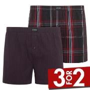 Jockey 2P Woven Boxer Shorts Rød bomull Medium Herre