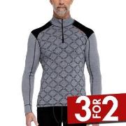 Dovre Half Zip Jacquard Baselayer Grønn Mønster ull Small Herre