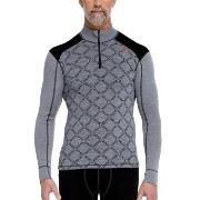 Dovre Half Zip Jacquard Baselayer Grønn Mønster ull Large Herre